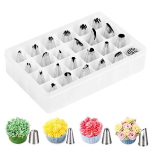 24 pcs Stainless Steel Nozzles Set for Cake Decorating and Icing