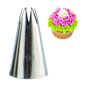 1M Stainless Steel Open Star Shape Noor Nozzel Piping Tip for Cake, Muffin, Cupcake Decoration