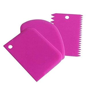 Bakeware 3-Piece Cake Scraper and Smoother Set | Wave, Smooth, and Contour Designs