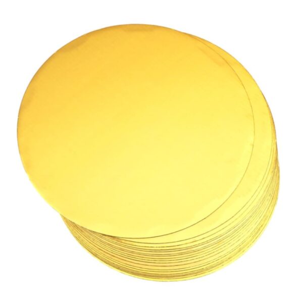 12-Inch Round Cake Base Boards (Pack of 10) | Gold Finish Corrugated Cake Circle Boards - Image 3