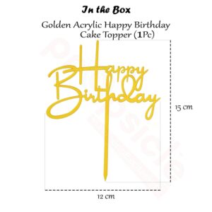 Happy Birthday Acrylic Cake Topper | Pack of 1
